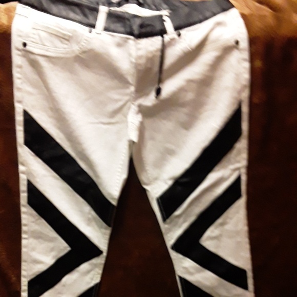 Boom Boom Jeans Pants - White and Black Pants